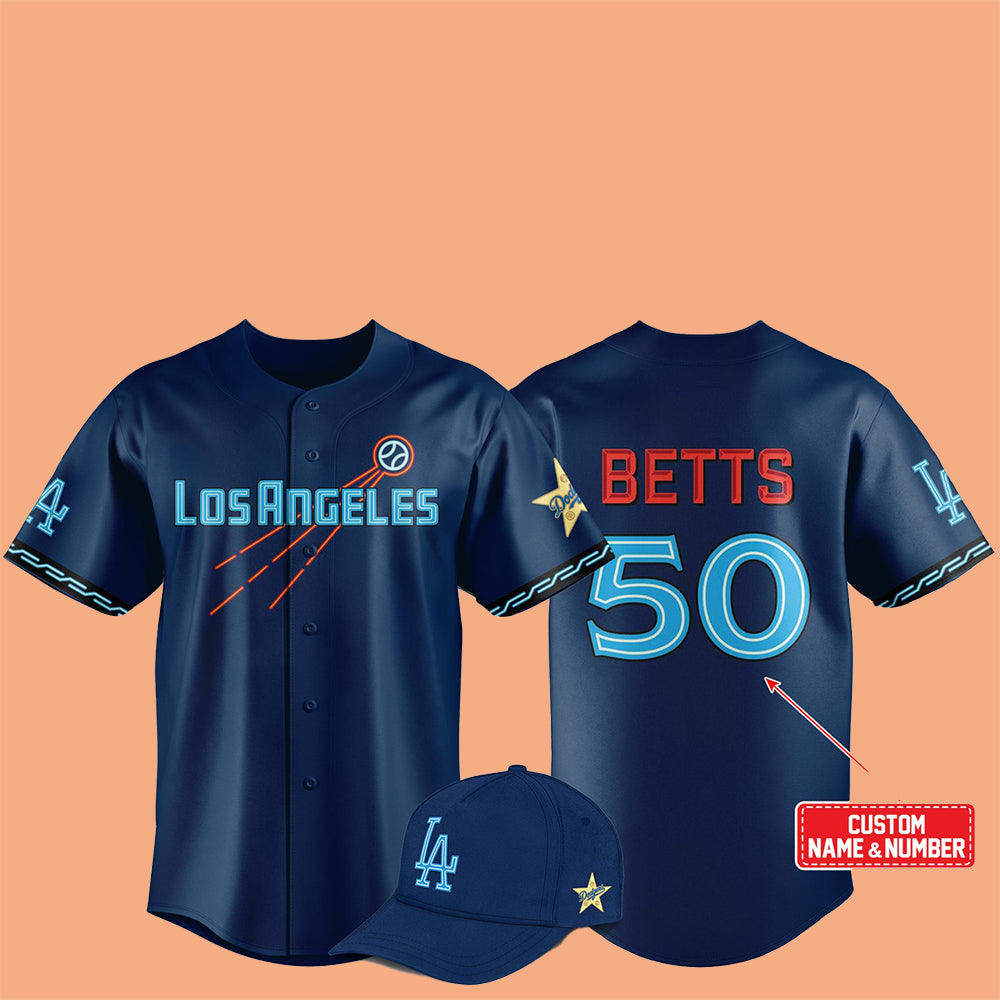 2025 Betts LA Dodger City Connect Concept Jersey And Hat