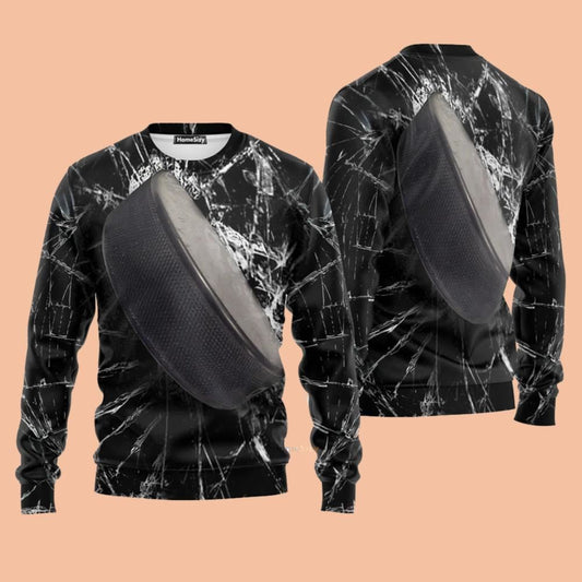 Black Hockey Ugly Sweater 2025