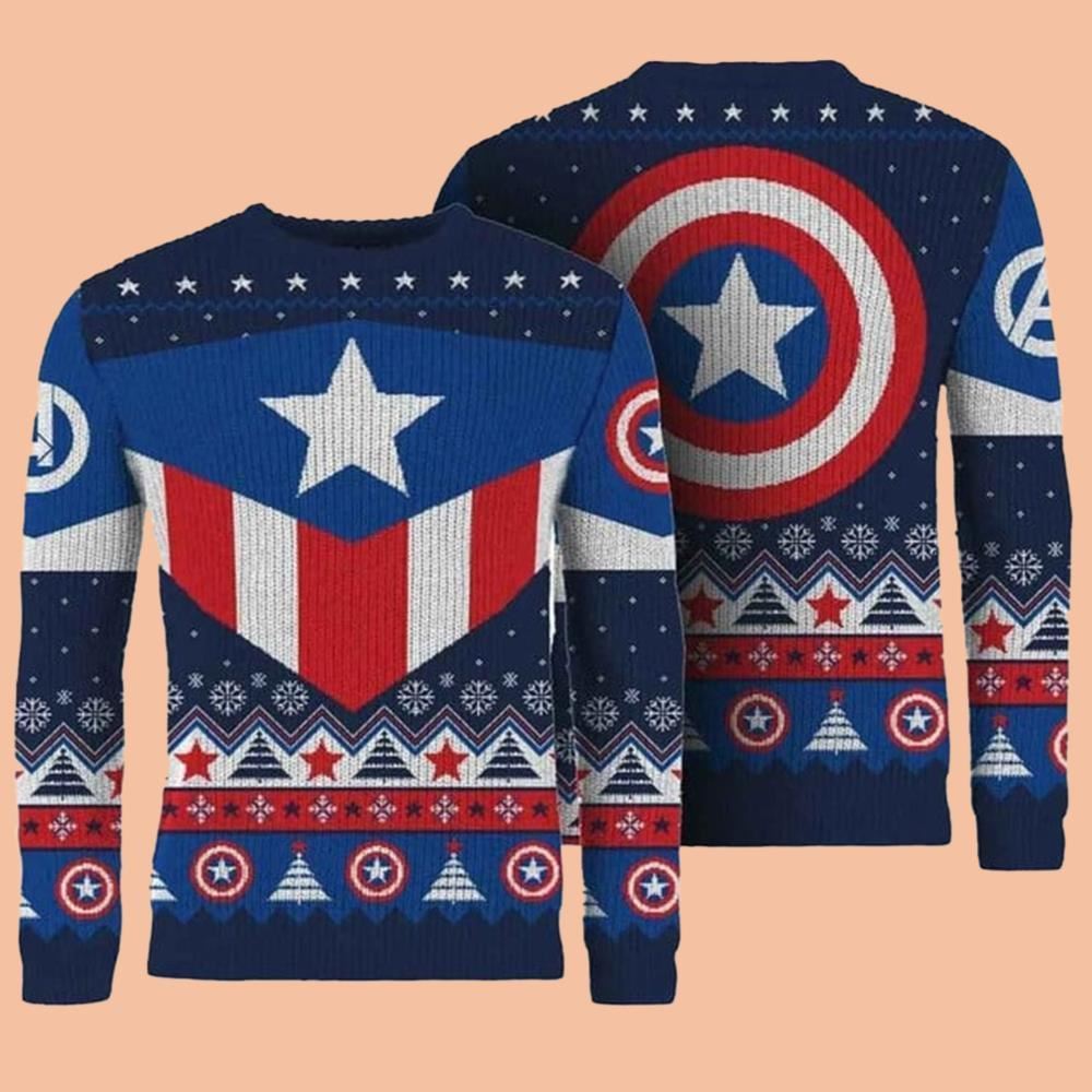 Captain America Ugly Sweater Christmas 2025
