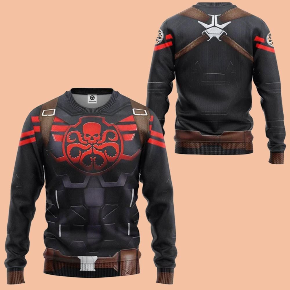 Captain Hydra Cosplay Costume Pullover Ugly Sweater 2025