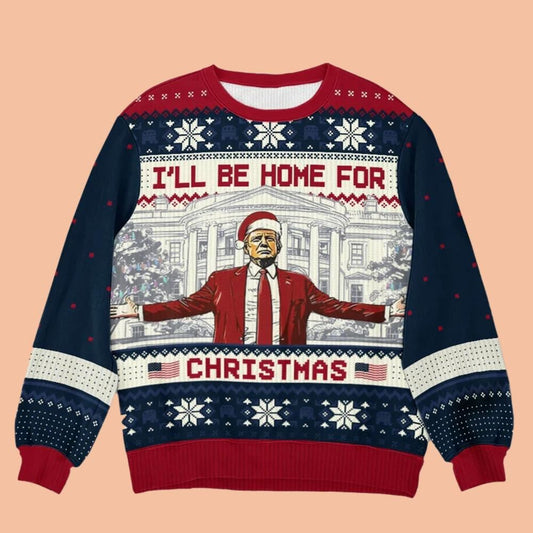 I'll Be Home For Christmas America Ugly Sweatshirt Christmas 2025