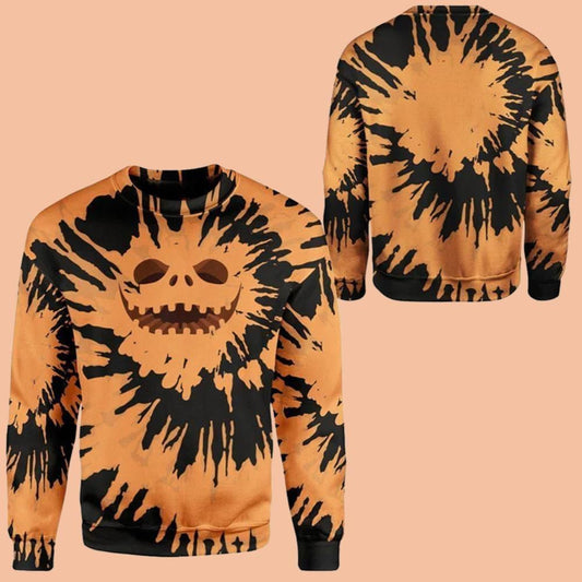 Jack Skellington Tie Dye Pullover Ugly Sweater 2025