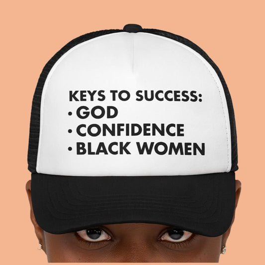 Keys To Success God Confidence Black Women Hat