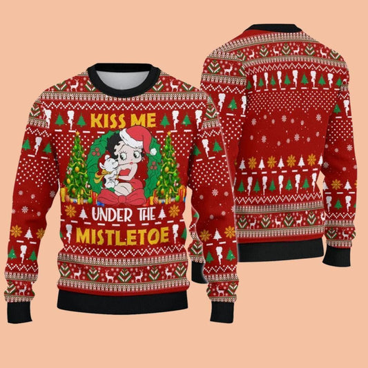 Kiss Me Under The Mistletoe Ugly Sweatshirt Christmas 2025