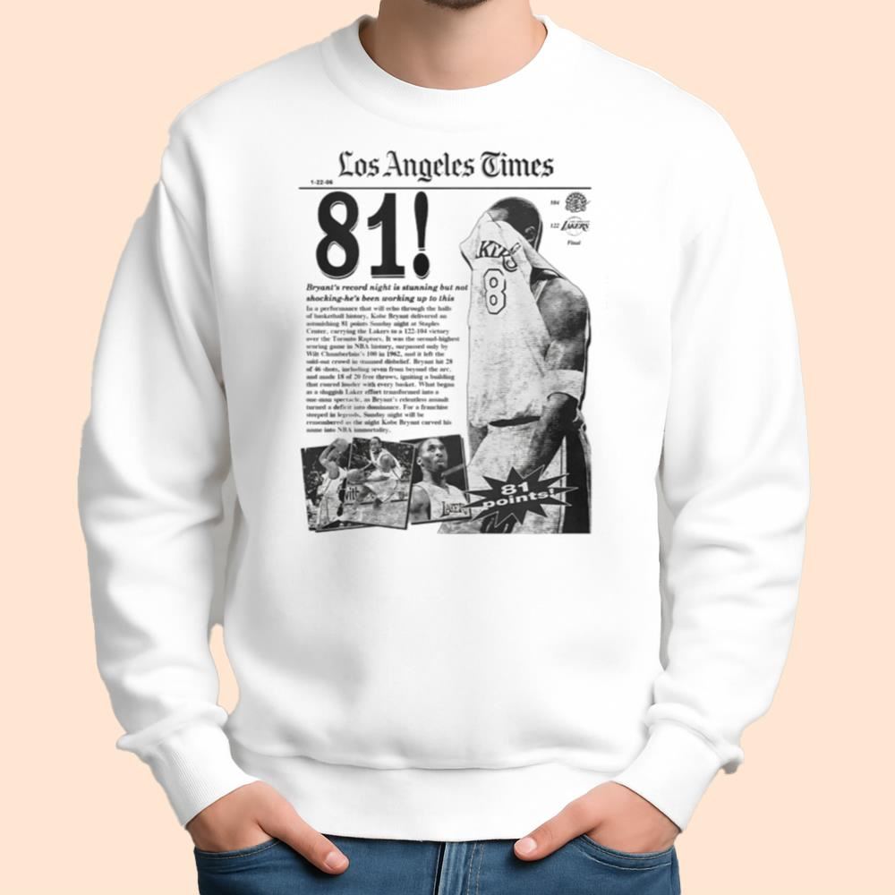 Kobe Bryant Los Angeles Times 81 Points Shirt