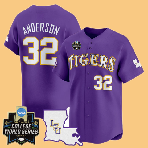 LSU Tigers Anderson College World Jersey 2025