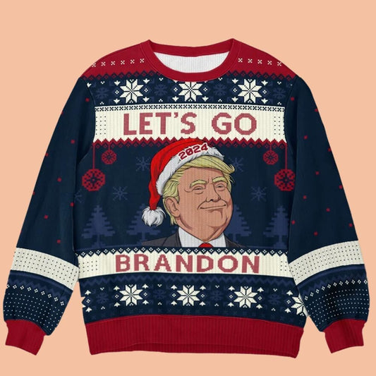 Let's Go Brandon Trump 2024 Ugly Sweatshirt Christmas 2025