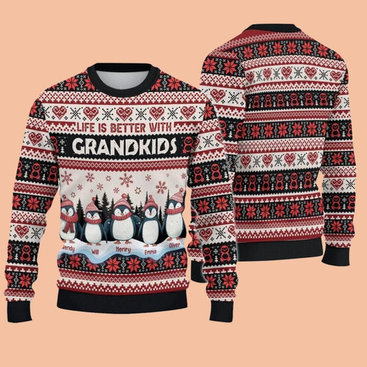 Life is Better with Grandkids Ugly Sweatshirt Christmas 2025