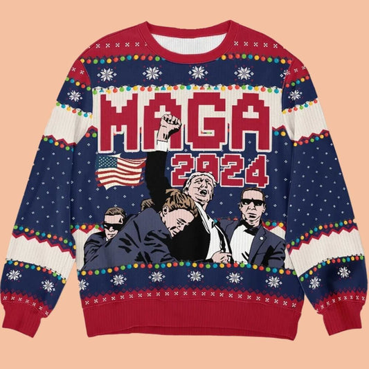 Maga 2024 Trump Ugly Sweatshirt Christmas 2025