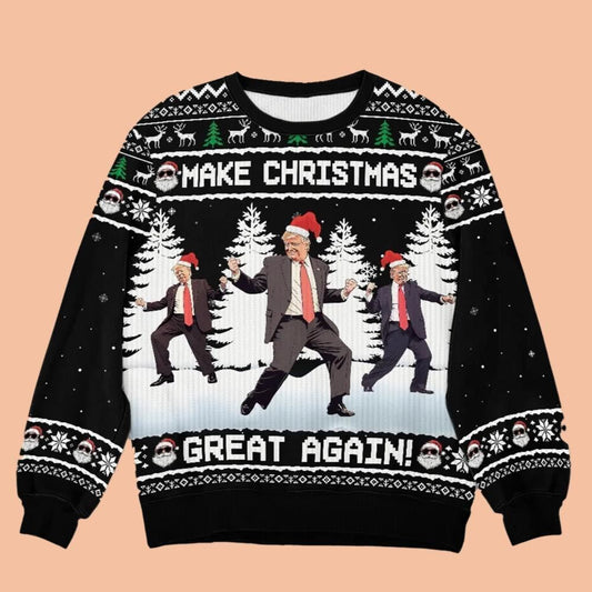 Make Christmas Great Again Trump Ugly Sweatshirt 2025 Christmas