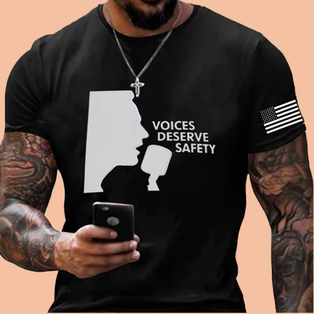 Men's Charlie Kirk Voices Deserve Safety Shirt