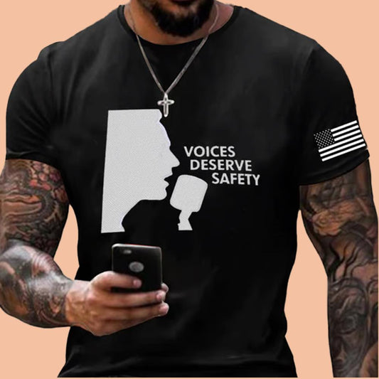 Men's Charlie Kirk Voices Deserve Safety Shirt