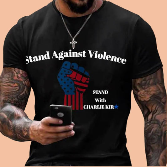 Men's Stand Against Violence Stand With Charlie Kirk Shirt
