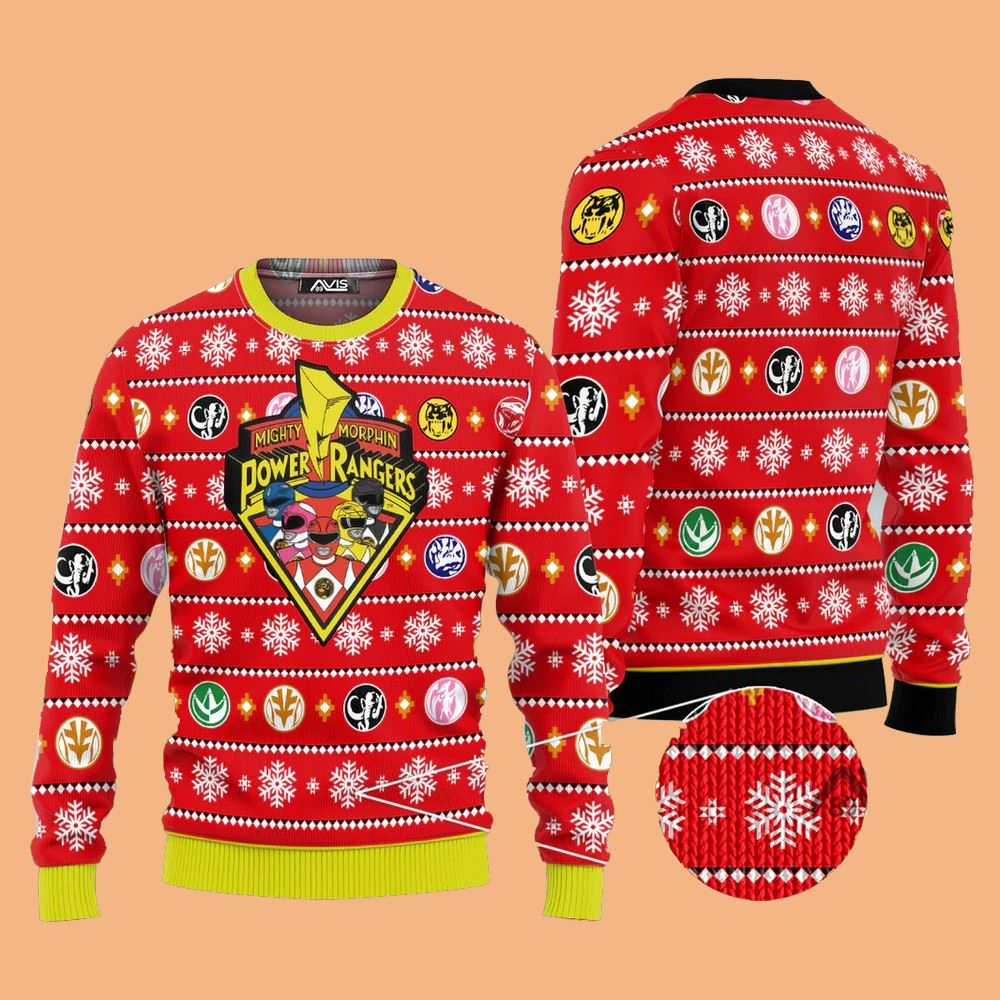 Mighty Morphin Power Rangers Ugly Sweater Christmas