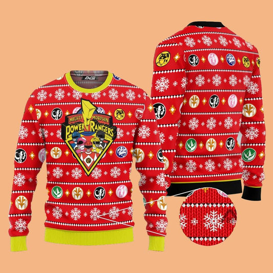 Mighty Morphin Power Rangers Ugly Sweater Christmas