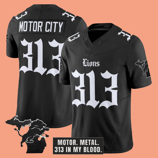 Motor City Lions Motor Metal 313 In My Blood Jersey 2025