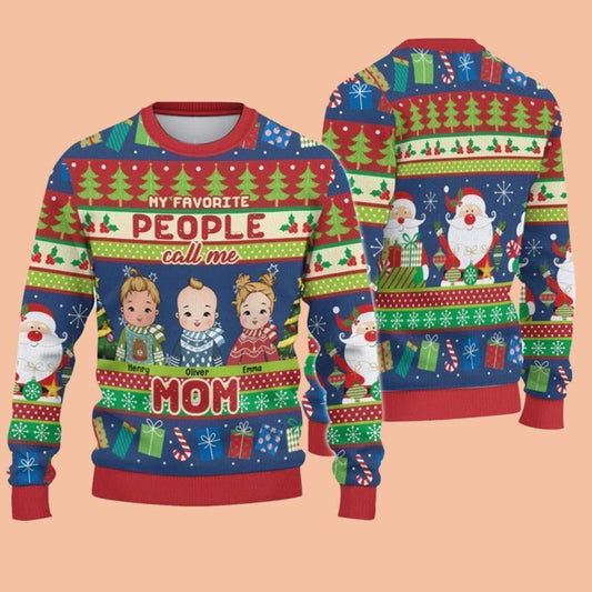 My Favorite Call Me Mom Ugly Sweatshirt Christmas 2025