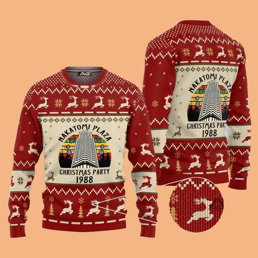 Nakatomi Plaza Christmas Party 1988 Vintage Ugly Sweater Christmas