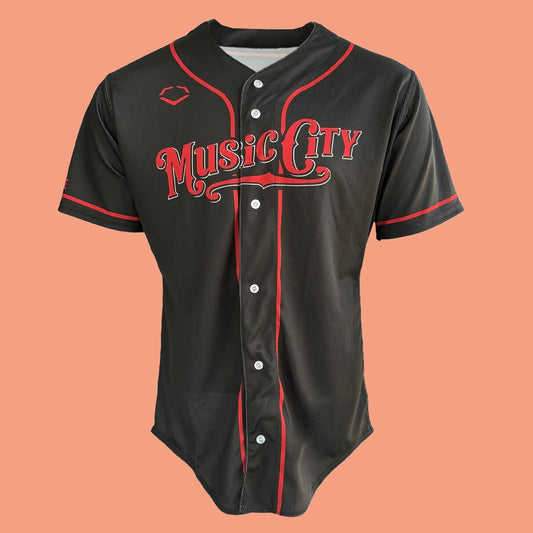 Nashville Sounds EvoShield Adult Black Music City Jersey 2025