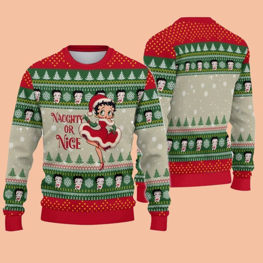 Naughty Or Nice Ugly Sweatshirt Christmas 2025