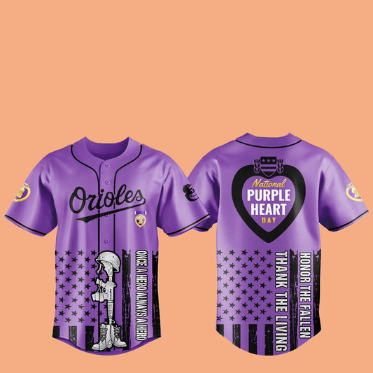 2025 Orioles Purple Heart Day Jersey And Hat