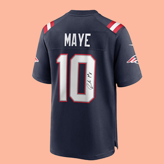 Patriot Place Autographed Drake Maye Giveaway Jersey 2025