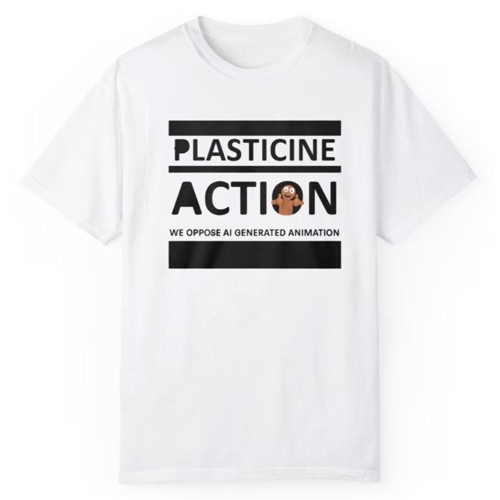 Plasticine Action We Oppose AI Generated Animation Shirt