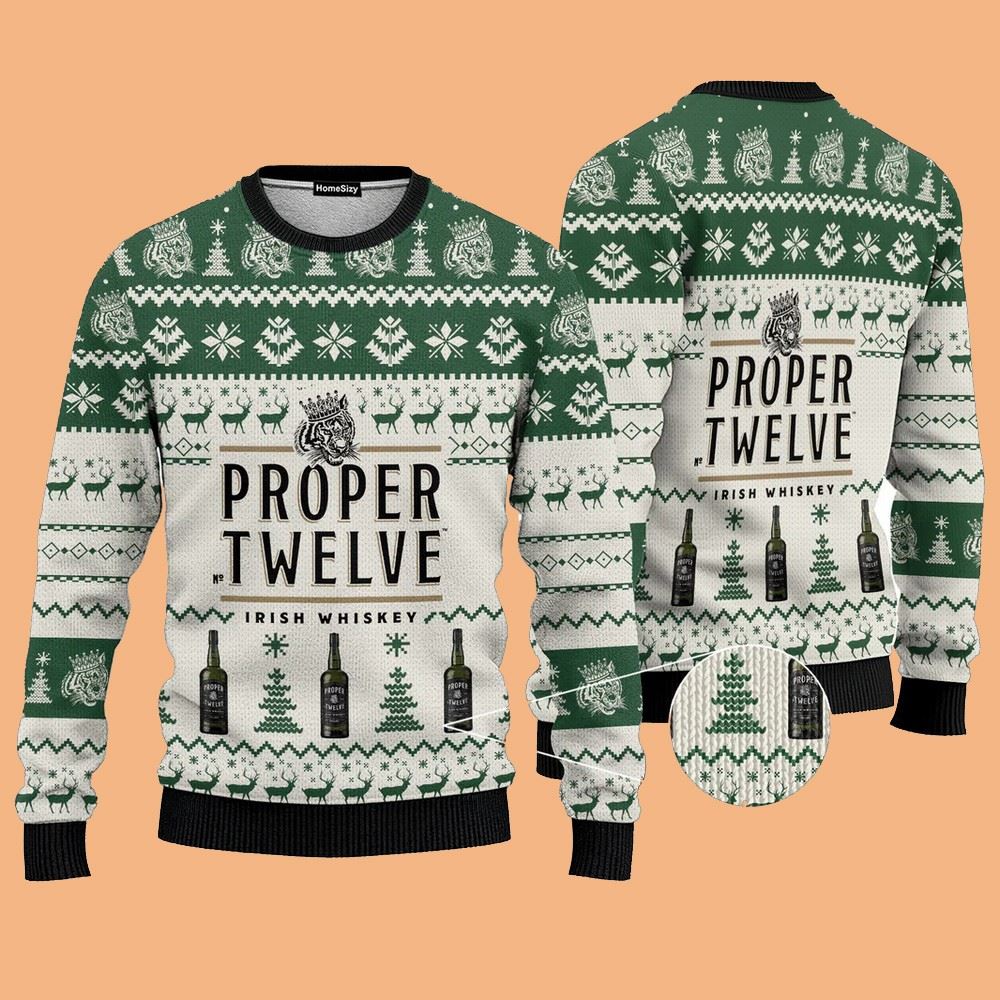Proper Twelve Irish Whiskey Ugly Sweater Christmas 2025