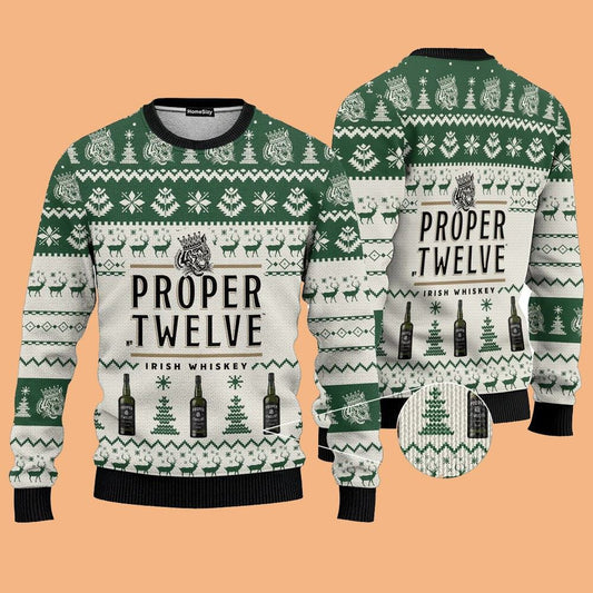 Proper Twelve Irish Whiskey Ugly Sweater Christmas 2025
