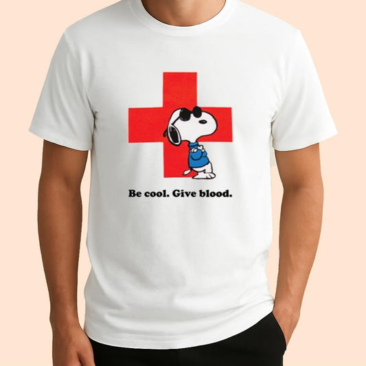 Red Cross Peanuts Be Cool Give Blood Shirt