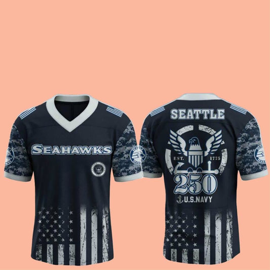 Seattle Seahawks US Navy 250th Birthday Jersey 2025