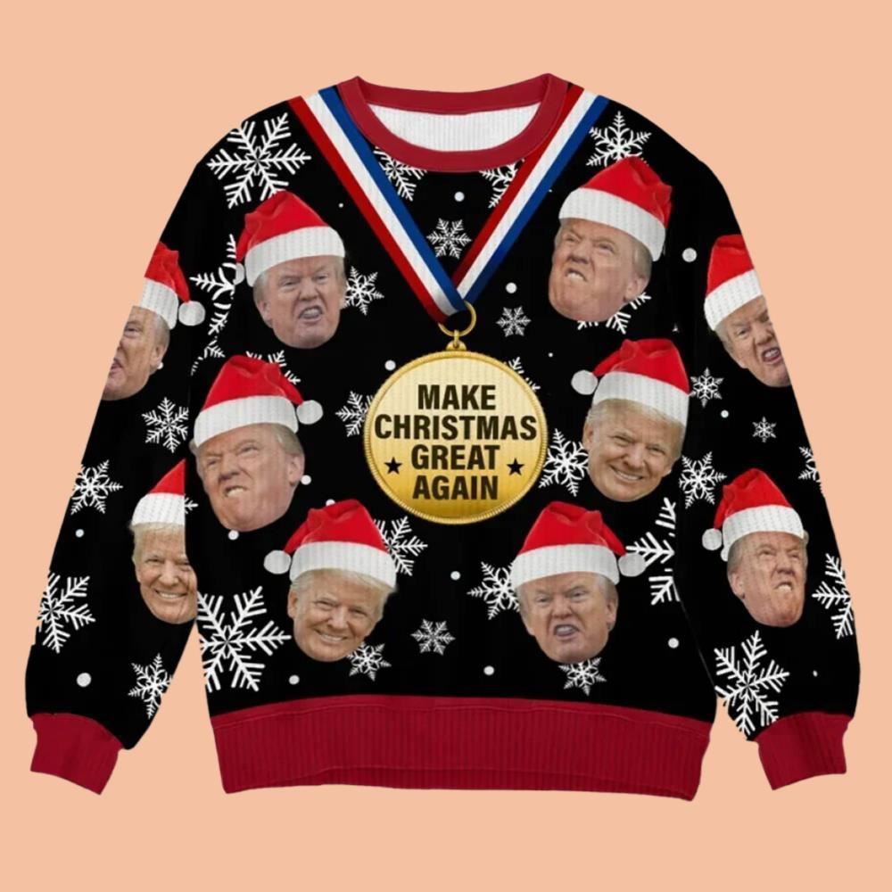 Trump Make Christmas Great Again Ugly Sweatshirt 2025 Christmas