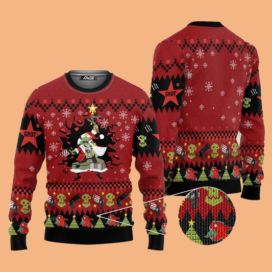 Warhammer Armed And Dangerous Red Gobbo Iconic Ugly Sweater Christmas 2025