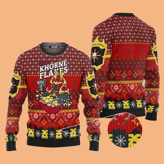 Warhammer Chaos Khorne Flakes Iconic Ugly Sweater Christmas 2025