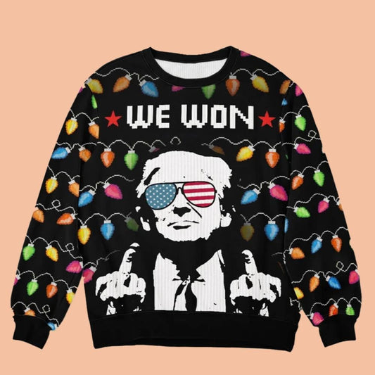 We Won Trump Ugly Sweatshirt Christmas 2025