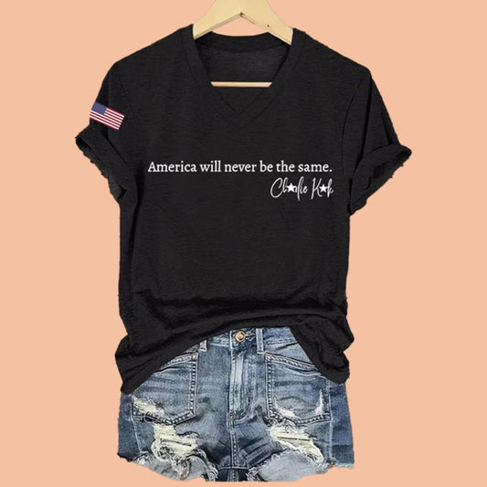 Women's  Charlie Kirk America Will Never Be The Same Shirt
