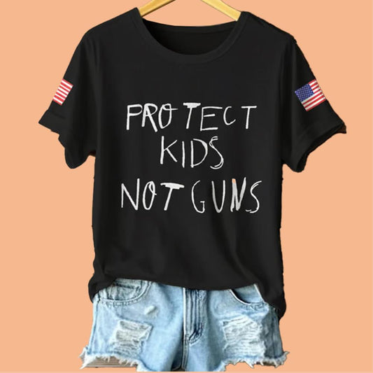 Women's Charlie Kirk Protect Kids Not Gun Shirt