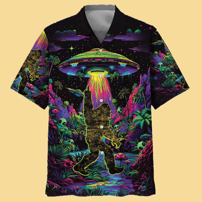 Alien Bigfoot Night Hawaiian Shirt - Cabryon