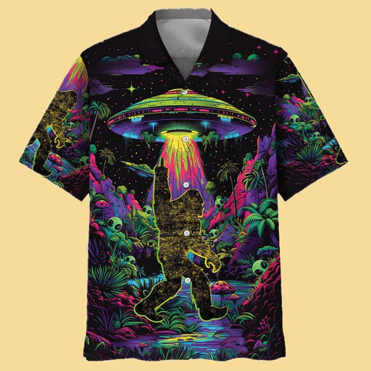 Alien Bigfoot Night Hawaiian Shirt - Cabryon