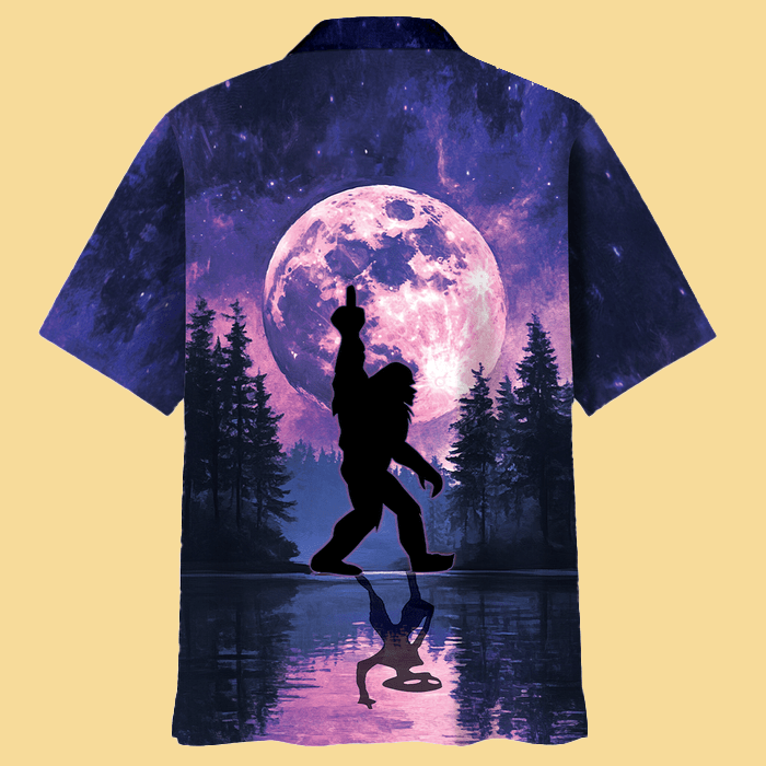 Bigfoot Alien Moonlight Hawaiian Shirt - Cabryon