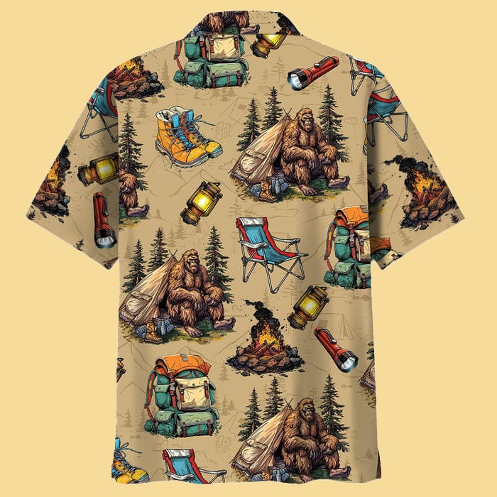 Bigfoot Camping Vintage Hawaiian Shirt - Cabryon