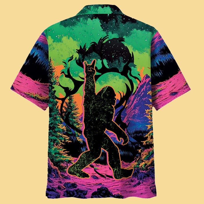 Bigfoot Footprint Forest Hawaiian Shirt - Cabryon