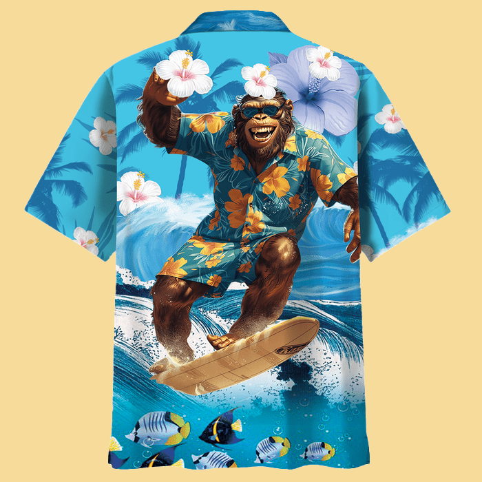 Bigfoot Surfing Hawaiian Shirt - Cabryon