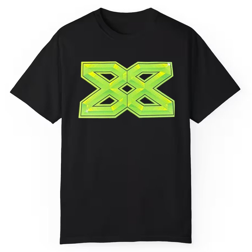 Bold Green Crystal X Graphic Shirt - Cabryon