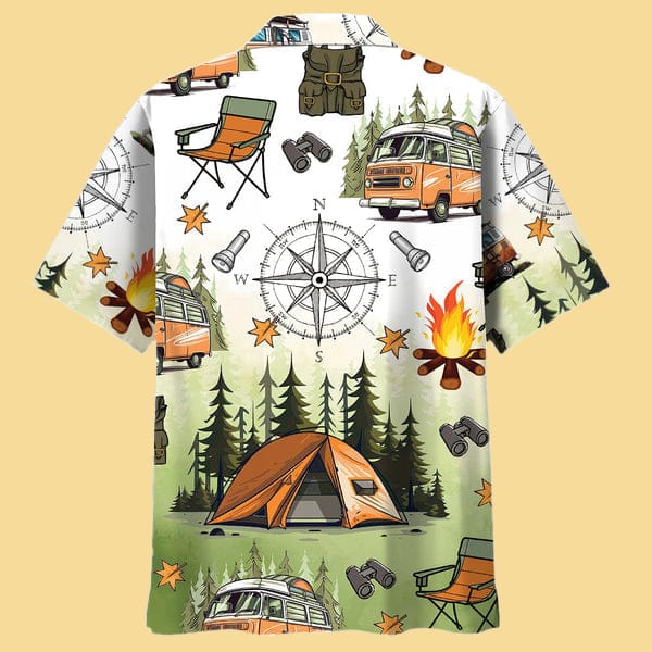 Camping Tent Compass Hawaiian Shirt - Cabryon