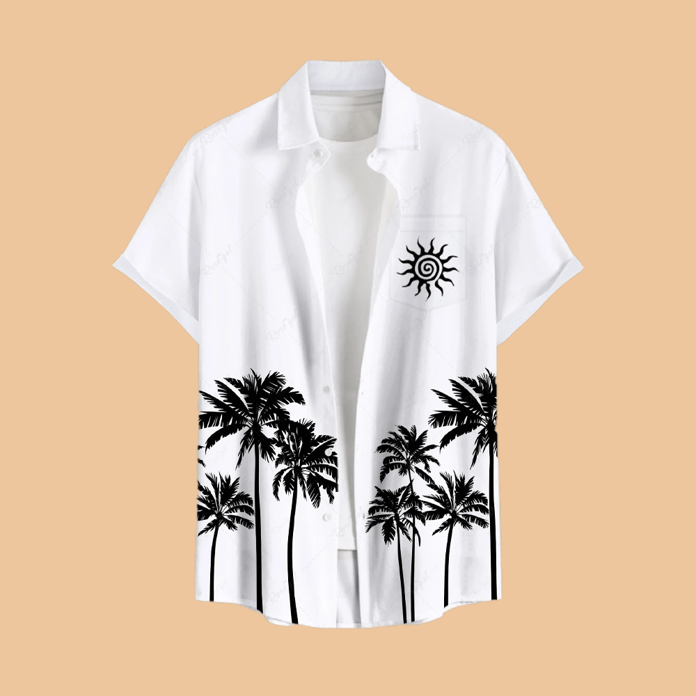 Coconut Tree Sun Hawaiian Shirt - Cabryon