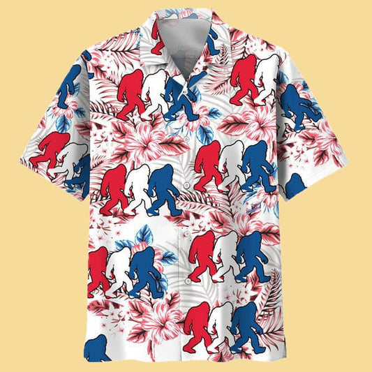 Funny Bigfoot Usa Hawaiian Shirt - Cabryon