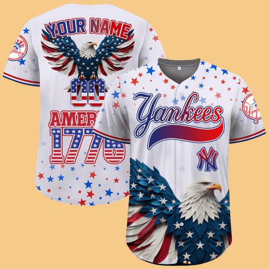 NY Yankees Independence Day Baseball Jersey 2025 - Cabryon